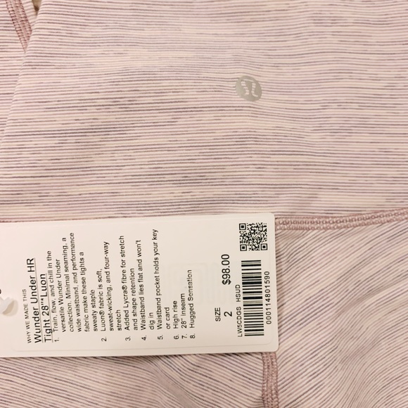 Lululemon LUON WunderUnder HR  28" TIGHT 2 (L-004) - Picture 2 of 6